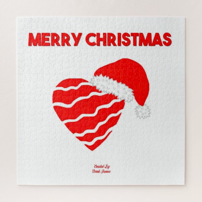 Christmas Santa Heart Puzzle 20" X 20" (Vertical)