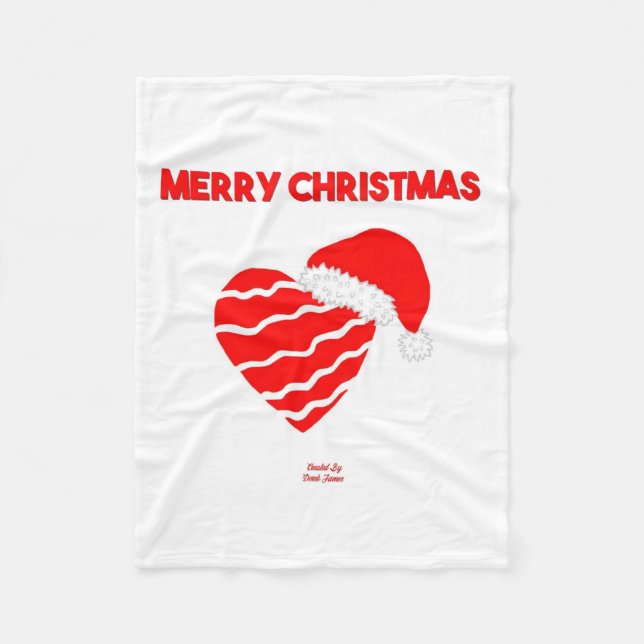 Christmas Santa Heart Small Fleece Blanket (Front)
