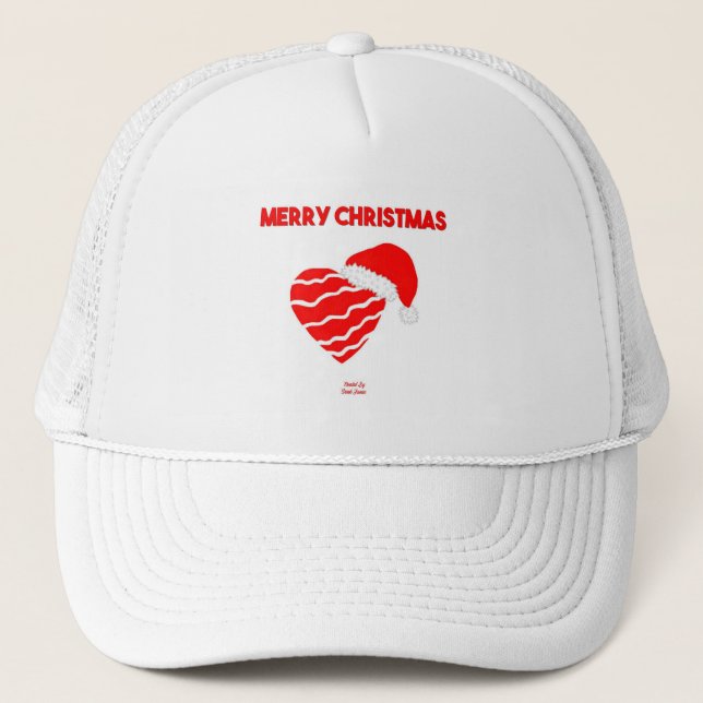 Christmas Santa Heart Trucker Hat (Front)