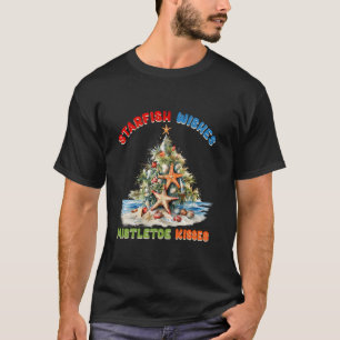 Christmas Santa Ho Beach Funny Summer July Starfis T-Shirt