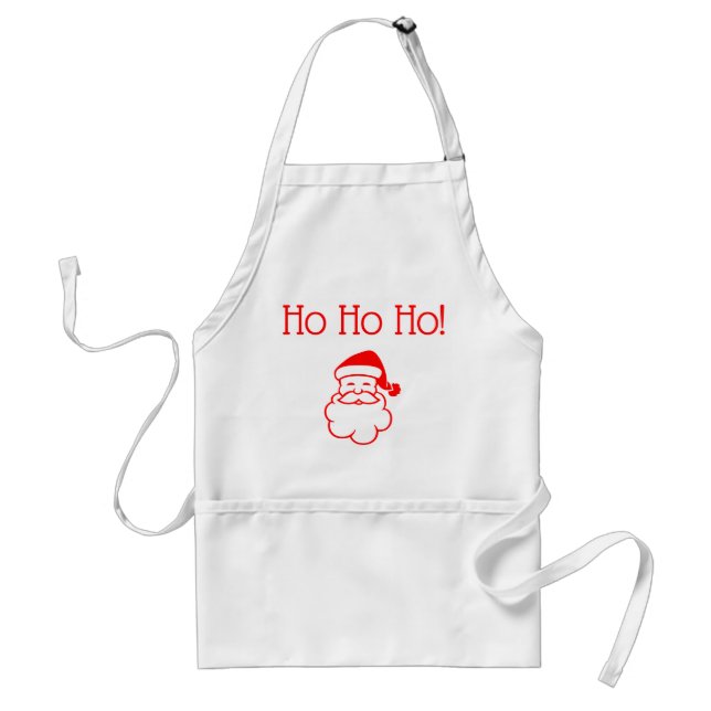Christmas Santa Ho Ho Ho Red Xmas Apron (Front)
