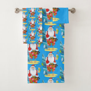 Christmas Santa Holiday beach towel set
