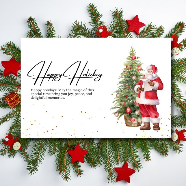 Christmas Santa Holiday Card, Minimalist Christmas (Creator Uploaded)