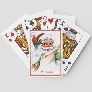 Christmas Santa Holiday Gift List Personalized Playing Cards