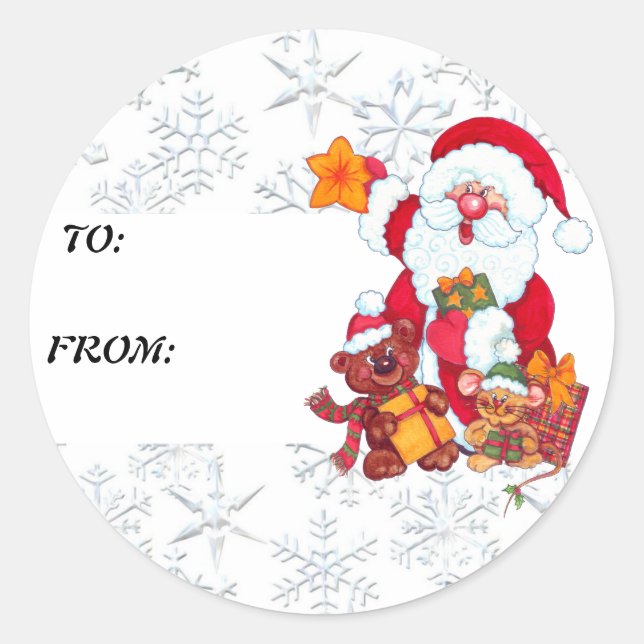 Christmas Santa Holiday Gift Tag (Front)