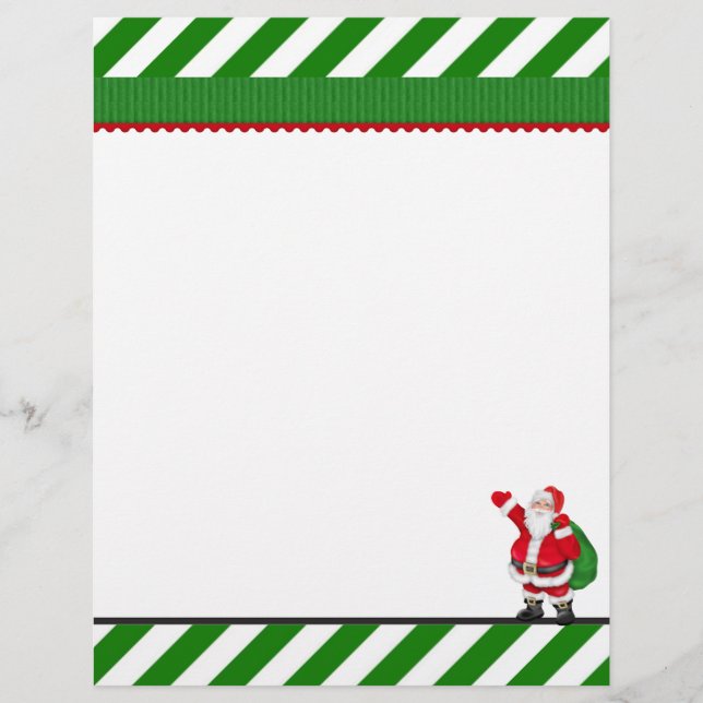 Christmas Santa Holiday letterhead stationery (Front)