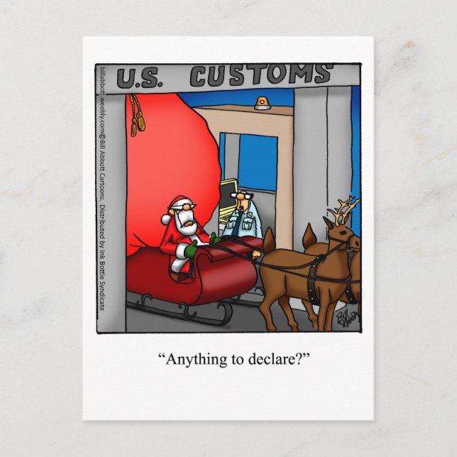 Christmas Santa Humour Postcard (Front)