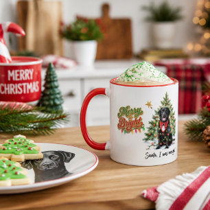 Christmas Santa I was Naughty Funny Black Lab Dog Mug