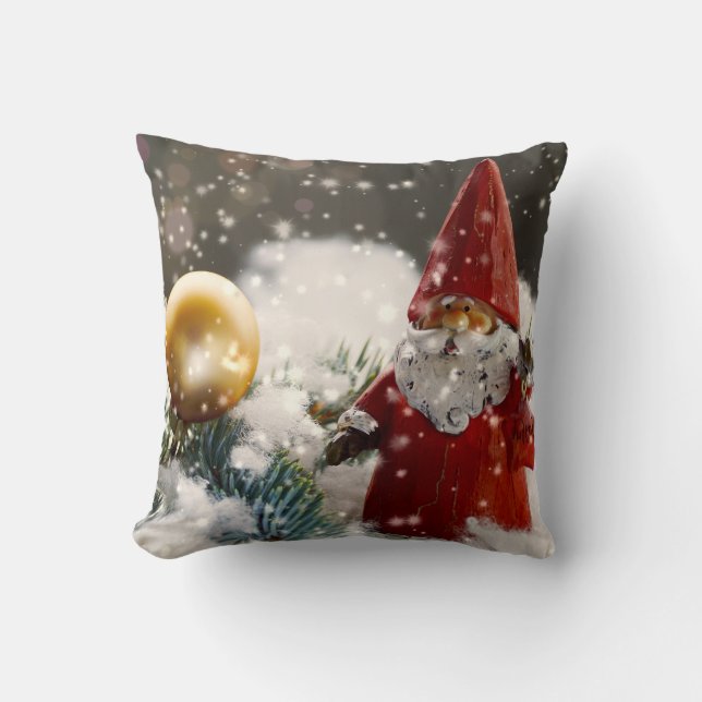 Christmas Santa in the Snow Cushion (Front)