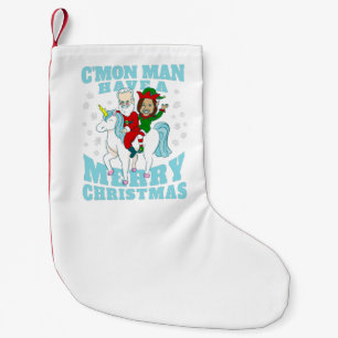 christmas santa joe biden kamala harris unicorn small christmas stocking
