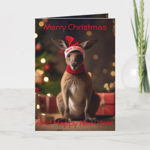 Christmas Santa Kangaroo, Christmas Card