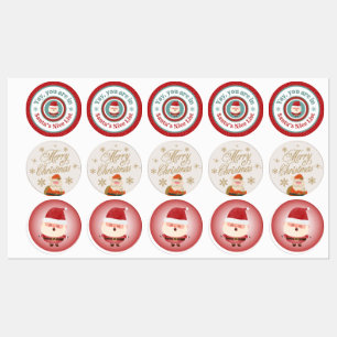 Christmas Santa Label Stickers Sheet