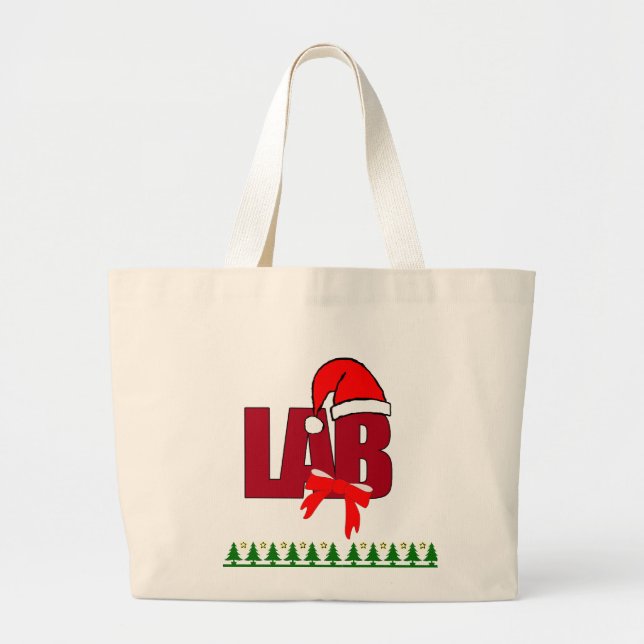 CHRISTMAS SANTA LABORATORY LARGE TOTE BAG (Front)