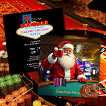 Christmas Santa Las Vegas Casino Fun Square Party Invitation<br><div class="desc">Christmas Santa Las Vegas Casino Fun Style Holiday Square Party Invitation. Information for the invite is on the back of the card. Enjoy a fun game night with coworkers, friends, or family. Spin the roulette wheel, play a game of Black Jack or a dice game. Exchange chips for gifts or...</div>