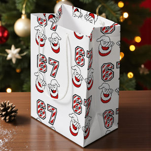 Christmas Santa Meme Six Seven 67 6 7 Medium Gift Bag