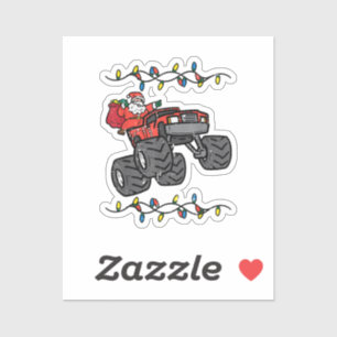 Christmas Santa Monster Truck Boys Kids Toddler Yo