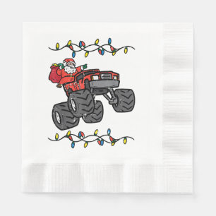 Christmas Santa Monster Truck Boys Kids Toddler Yo Napkin