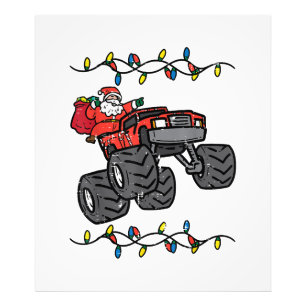 Christmas Santa Monster Truck Boys Kids Toddler Yo Photo Print