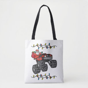 Christmas Santa Monster Truck Boys Kids Toddler Yo Tote Bag