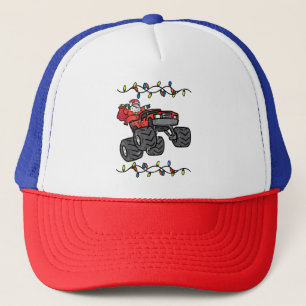 Christmas Santa Monster Truck Boys Kids Toddler Yo Trucker Hat