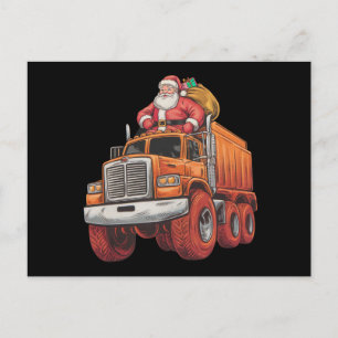 Christmas Santa Monster Truck Xmas Boys Kids Postcard