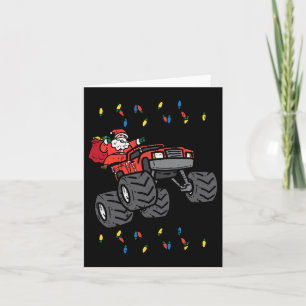 Christmas Santa Monster Truck Xmas Boys Kids Toddl Card