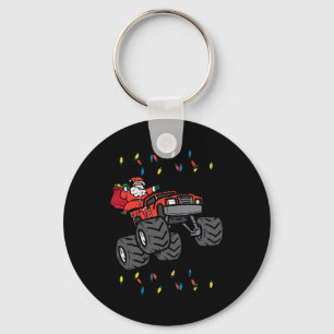 Christmas Santa Monster Truck Xmas Boys Kids Toddl Key Ring