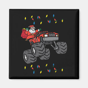 Christmas Santa Monster Truck Xmas Boys Kids Toddl Magnet