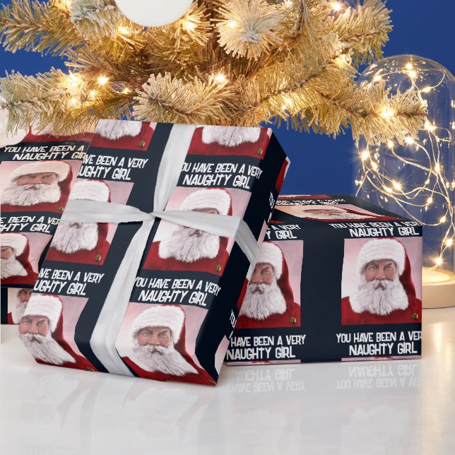CHRISTMAS SANTA NAUGHTY GIRL WRAPPING PAPER (Holidays)