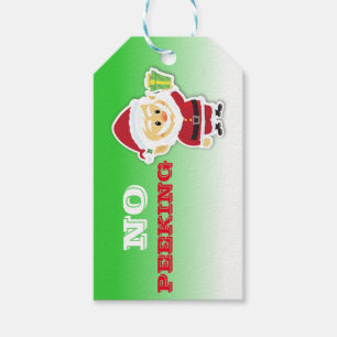 Christmas Santa No Peeking Gift Tag