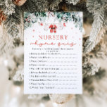 Christmas Santa Nursery Rhyme Quiz Baby Shower Invitation<br><div class="desc">ANSWERS: 1. 3 BAGS FULL 2. A PAIL OF WATER 3. PORRIDGE 4. THE BEANSTALK 5. ALL THE KING'S HORSES AND ALL THE KINGSMEN 6. 20 7. THE FARMER'S WIFE 8. THE LAMB 9. A PECK OF PICKLED PEPPERS 10. HIS SUPPER ... ... ... ... ... ... ... ... ......</div>