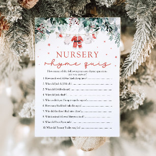 Christmas Santa Nursery Rhyme Quiz Baby Shower Invitation
