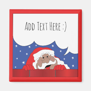 Christmas Santa of Colour Says Square Magnet