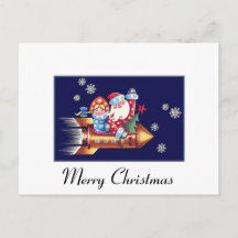 Christmas Santa on a Rocket