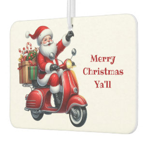 Christmas Santa On A Scooter Car Air Freshener