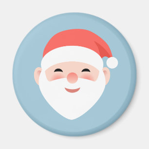 Christmas Santa on Light Blue Magnet