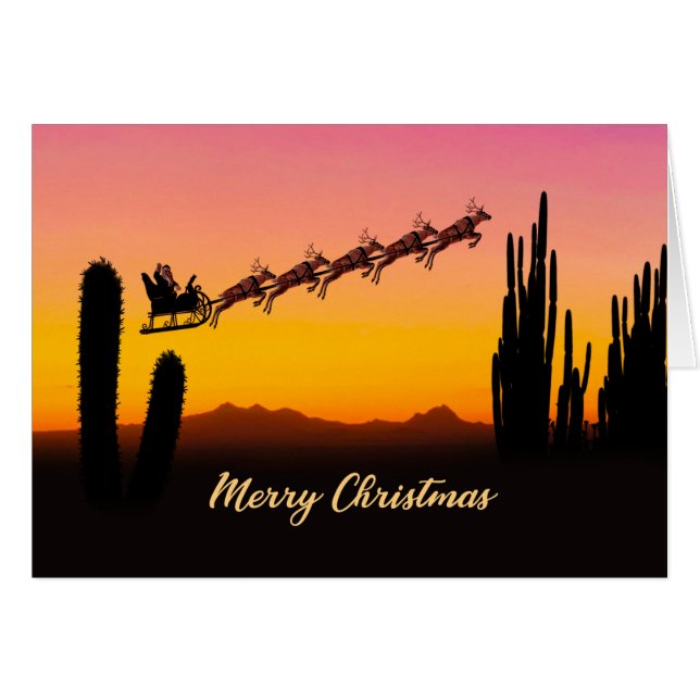 Christmas Santa Over Desert (Front Horizontal)