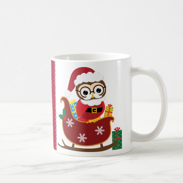 Christmas Santa Owl Coffee Mug (Right)