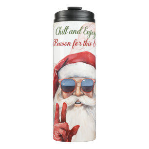 Christmas Santa Peace Sign Tumbler