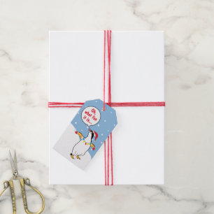 Christmas Santa Penguin Says Gift Tags
