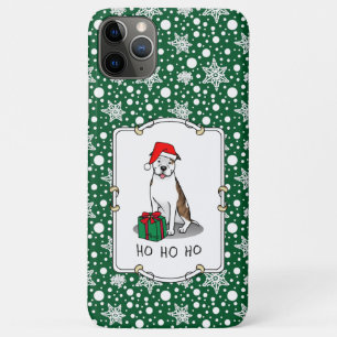 Christmas Santa Pit Bull (lt brindle white 3) Cute Case-Mate iPhone Case