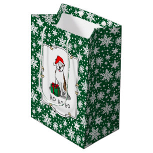Christmas Santa Pit Bull (lt brindle white 3) Cute Medium Gift Bag