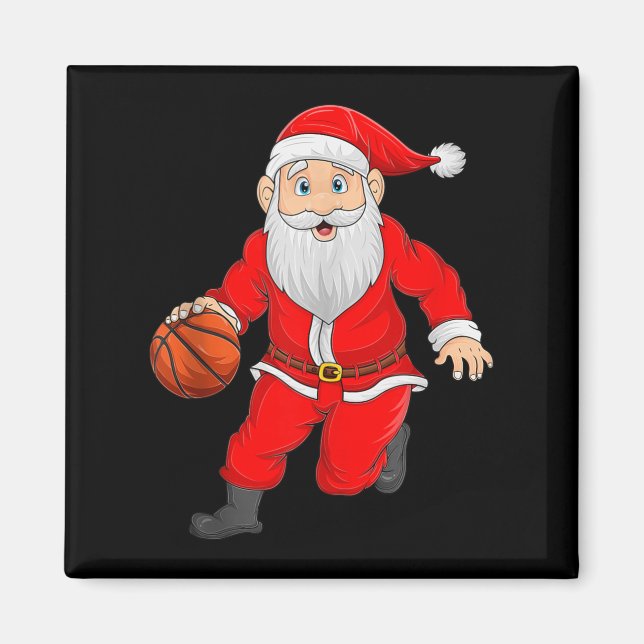 Christmas Santa Playing Basketball Xmas Funny Srts Magnet (Front)