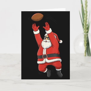Christmas Santa Playing Football For Boys Teens Me Card