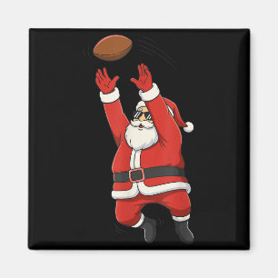 Christmas Santa Playing Football For Boys Teens Me Magnet