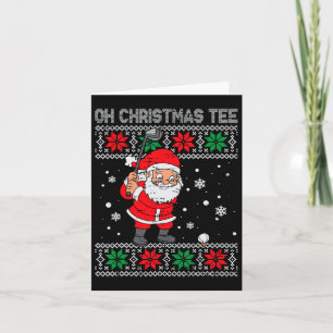 Christmas Santa Playing Golf Xmas Golfer For Mens  Card