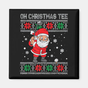 Christmas Santa Playing Golf Xmas Golfer For Mens Magnet