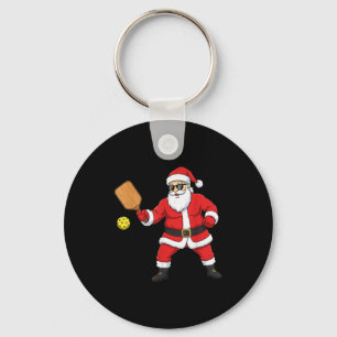 Christmas Santa Playing Pickleball For Boys Teens  Key Ring