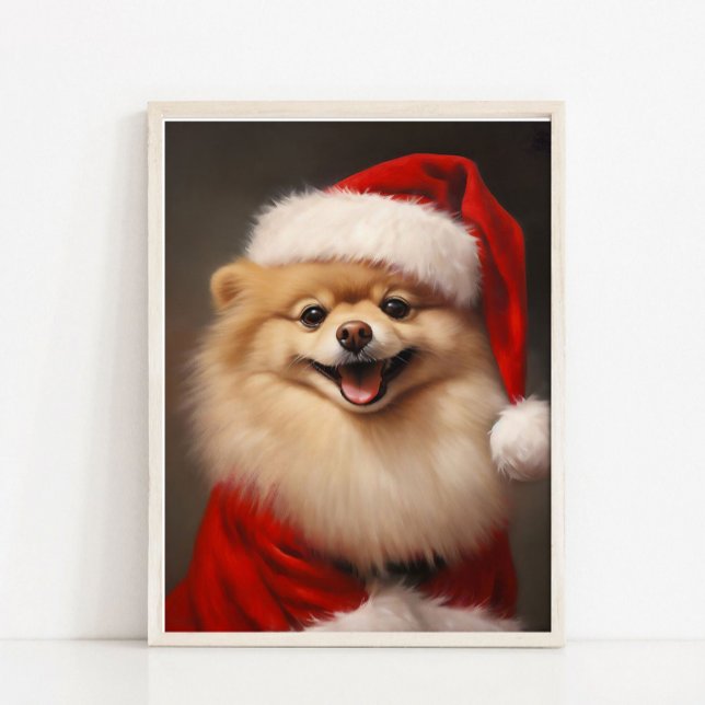 Christmas Santa Pomeranian Vintage Portrait, Dress Poster (Creator Uploaded)