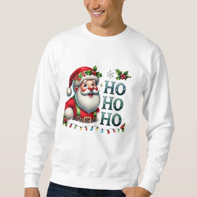 Christmas Santa Print T-Shirt Sweatshirt (Front)